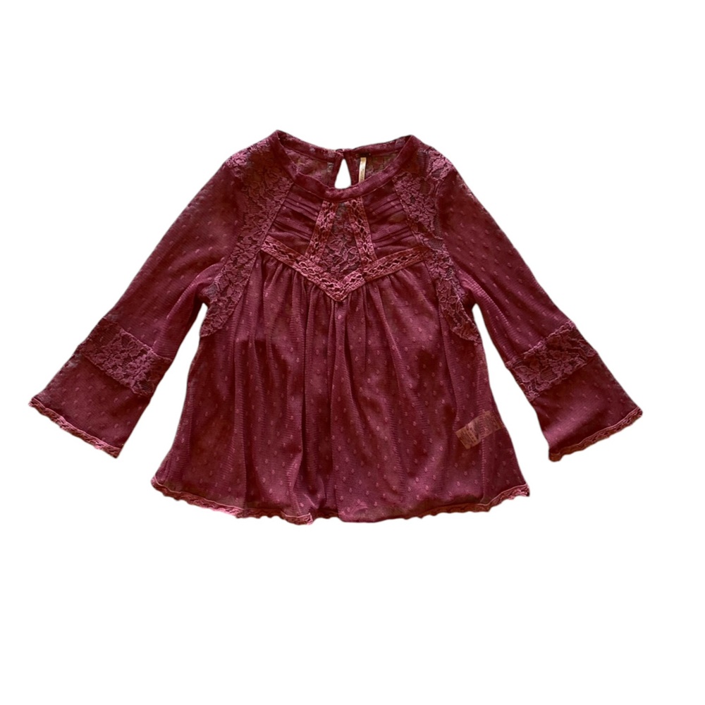 Urban Outfitters Free People Girls Burgundy Shirt Top Size XS Good Condition!